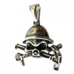 FSP18W77  Cross Hammer Skull Pendant