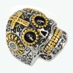 FSR13W15G gear eye technical sunflower skull ring