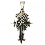 FSP19W14  Cross Sord Lion Pendant