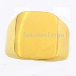 FSR05W99G Gold plating square SIGNET Ring