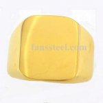 FSR05W99G Gold plating square SIGNET Ring