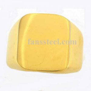 FSR05W99G Gold plating square SIGNET Ring