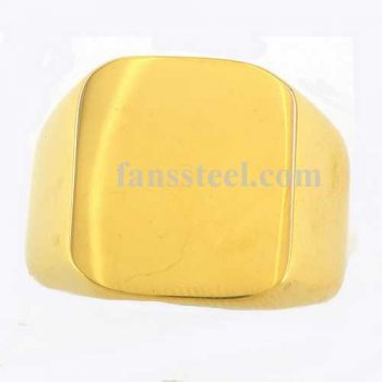 FSR05W99G Gold plating square SIGNET Ring