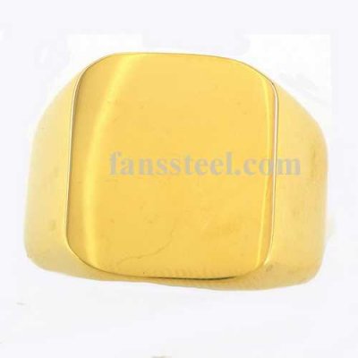 FSR05W99G Gold plating square SIGNET Ring