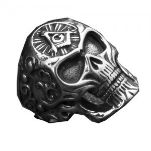 FSR21W82 Masonic Skull ring