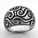 FSR08W82 swirl flower pattern ring