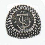 FSR13W54 dot  marine anchor navy sailor ring