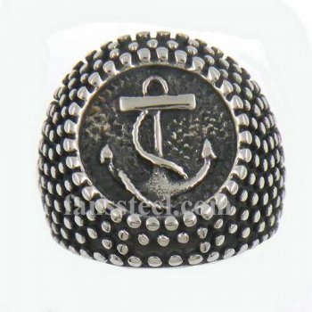 FSR13W54 dot marine anchor navy sailor ring