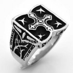 FSR08W94 Fleur De Lis  Shield  Cross Ring