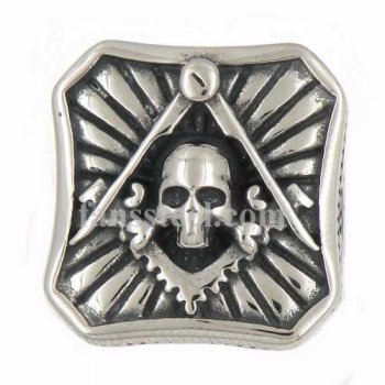 FSR14W02 Freemasonry all seeing eyes skull ring