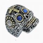 FSR13W15GBL gear eye sunflower mechanic skull ring