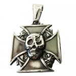 FSP18W68 Cross Skull Pendant