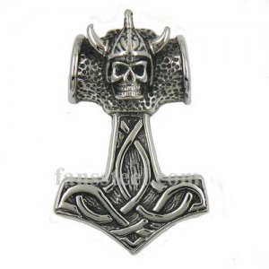 FSP16W03S Thors Hammer Vikinghead big pendant