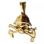 FSP18W78   Cross Hammer Skull Pendant
