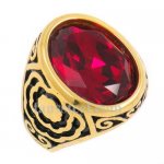 FSR13W36 wemen flower ring with red stone ring