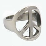 FSR12W77 Peace sign plain Ring