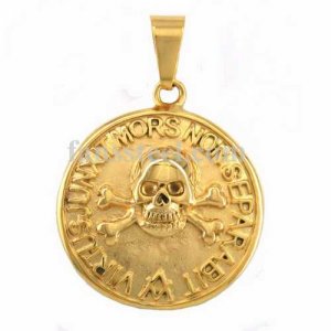 FSP16W80Gcross bone skull masonic pendant