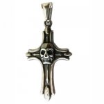 FSP18W45 Cross Skull Pendant