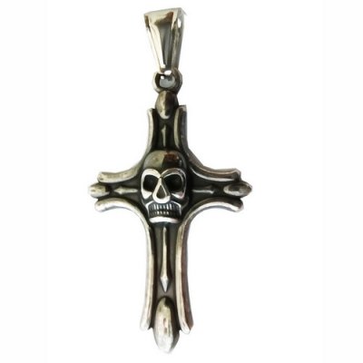 FSP18W45 Cross Skull Pendant