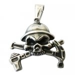 FSP18W77  Cross Hammer Skull Pendant