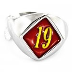 D19Y custom made single letters initials enamel name ring