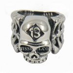 FSR11W75 hollow bony ribs 13 skull biker ring