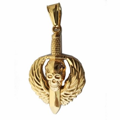 FSP18W47 Wing Sord Skull Pendant