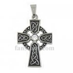FSP14W85 knot celtic cross pendant with cz