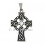 FSP14W85 knot celtic cross pendant with cz 