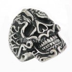 FSR10W53 tooth open skull biker Ring