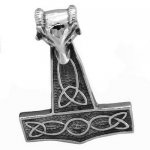 FSP16W96 celtic wolf head thor hammer Pendant