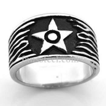 FSR08W53 Repousse Shining Star Wave Ring