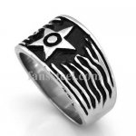 FSR08W53 Repousse Shining Star Wave  Ring