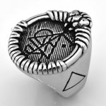 FSR14W39 lion head Aries  zodiac sign ring