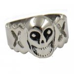 FSR02W90B  Cut out Cross Skull  Ring 