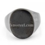 FSR06W21B engravable plain oval signet ring