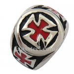 FSR09W94R red German Iron christ cross military ring