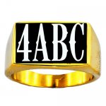 4GBSL Customized 4 Letters Initials Ring Monogram Name Ring
