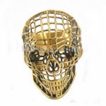 FSR11W05G hollow net grid  skull biker ring 