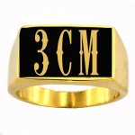 3GBGL Customized 3 Letters Name Ring Personalized Initials Monogram Gift