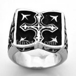 FSR08W94 Fleur De Lis  Shield  Cross Ring