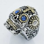 FSR13W15GBL gear eye sunflower mechanic skull ring