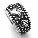 FSR20W03 dotted rose heart love ring