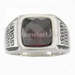 FSR10W95R Greek key with Garnet CZ ring