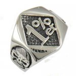 FSR12W37 skull one percter biker ring