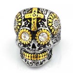 FSR13W15GW gear eye technical sunflower skull  ring