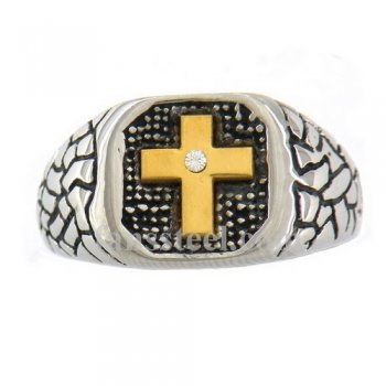 FSR07W73B Latin Cross Signet Ring