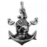 FSP19W23 Cross Sord Skull Anchor Pendant