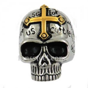 FSR12W30G cross skull praying ring