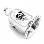 FSP17W93R diamond 13 skull rider bell biker Pendant